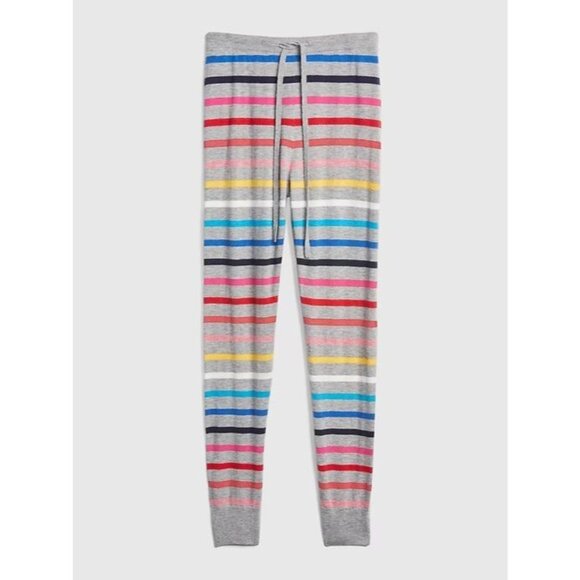 LOVE BY GAP Grey Crazy Stripe Nylon Wool Blend Sweater Leggings Pants, Size S - Picture 2 of 12